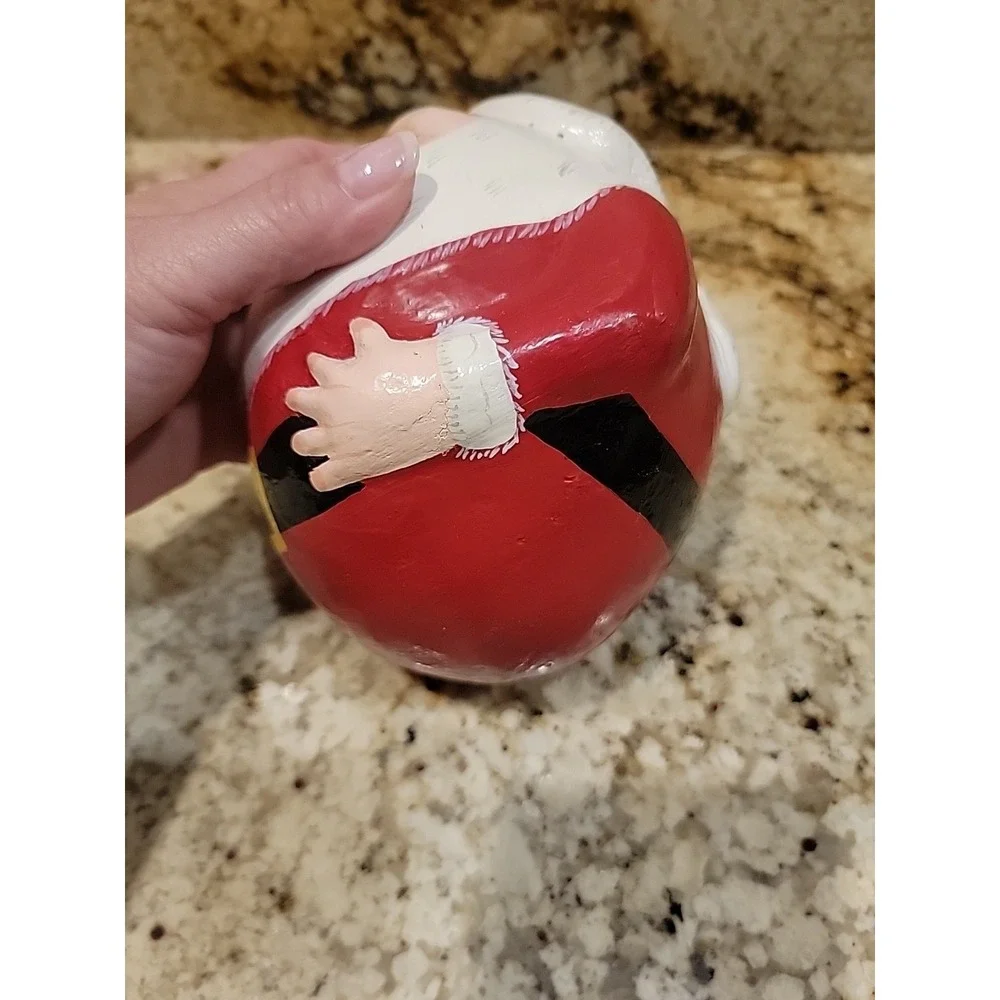 Vintage Roly Poly Santa Paper Mache Belsnickle Christmas Decoration Hand Painted